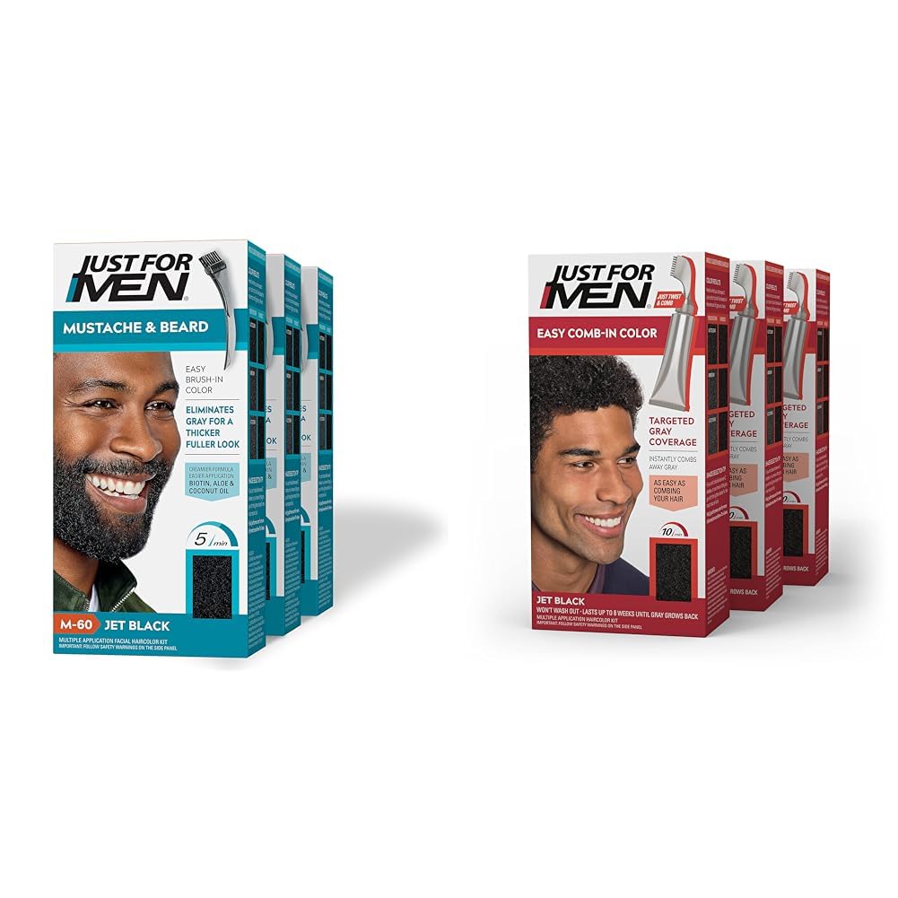 Amazon.com: Just For Men Mustache & Beard & Easy Comb-In Color